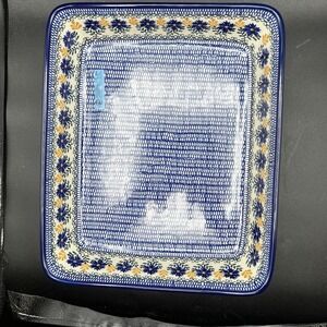 Large  Polish Pottery Lasagna/Baking Dish 12  1/2" x 10  1/4"  x 1  3/4"